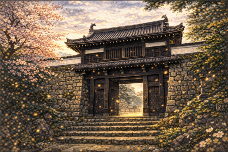 秋月城（福岡県朝倉市）の本門（黒門）は、次のうちどの城から移築された門であるとの伝承があるか？